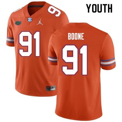 Youth Florida Gators #91 Justus Boone NCAA Nike Orange Authentic Stitched College Football Jersey MQN6062ZE